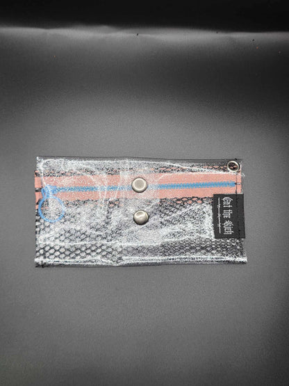 Vinyl Tabaktasche, Transparent, glitzer