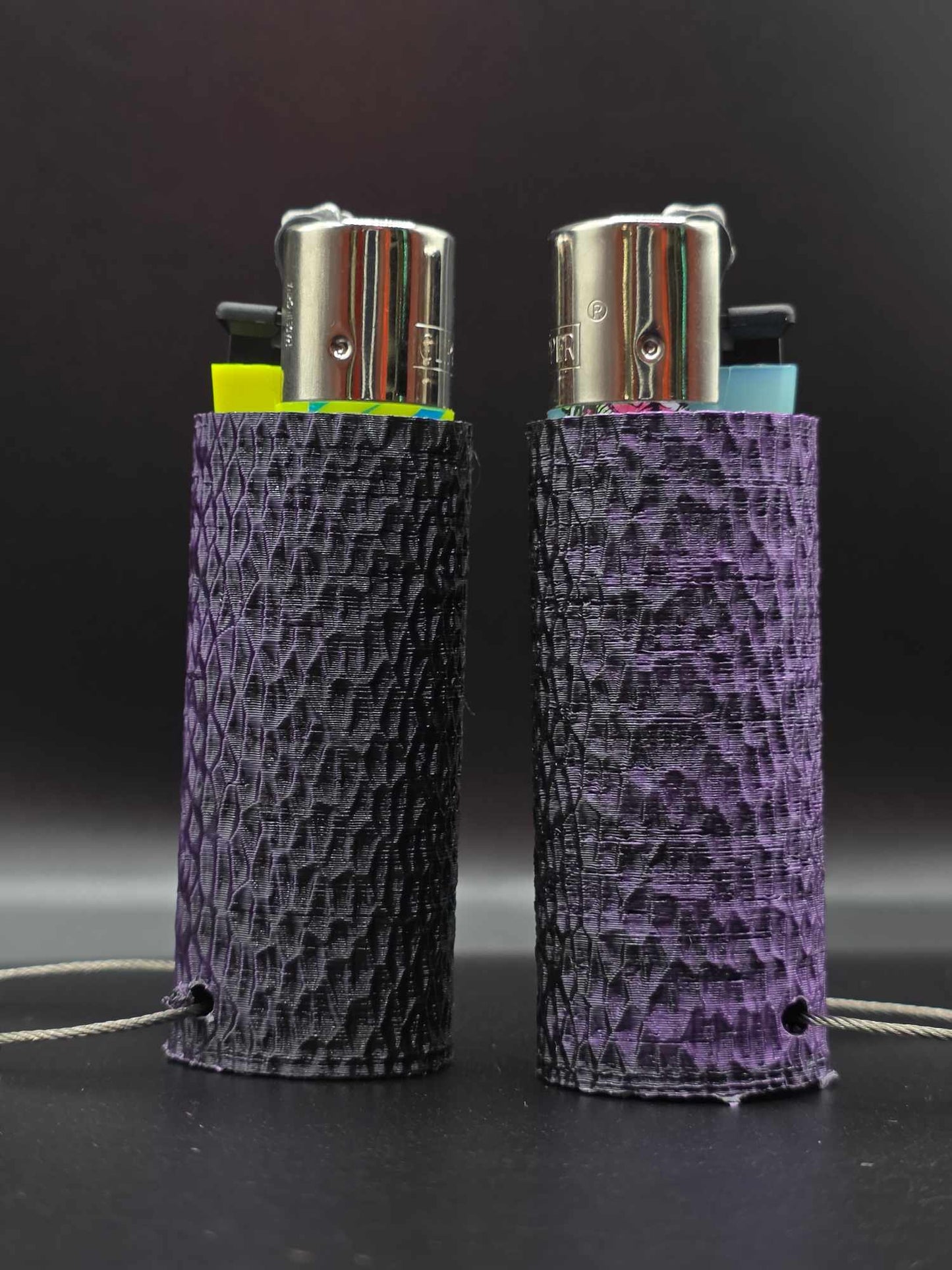 Trippy 3D Feuerzeug, ripples, schwarz-lila