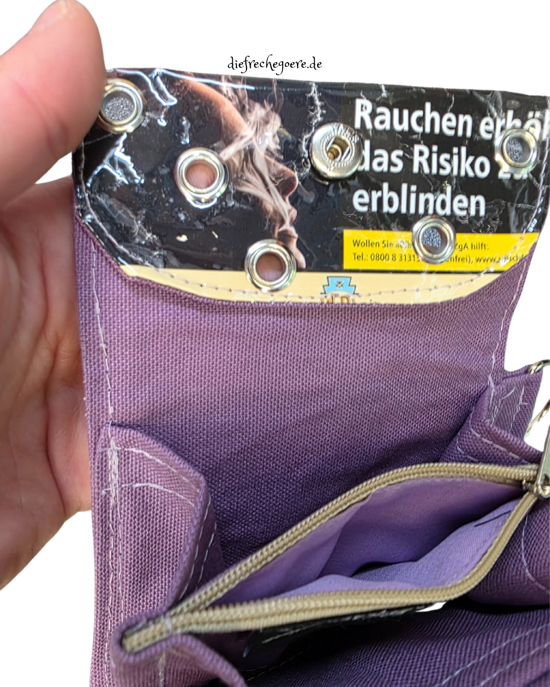 BEIGE - flieder - Geldbeutel (Upcycled Trash) Nr. 2