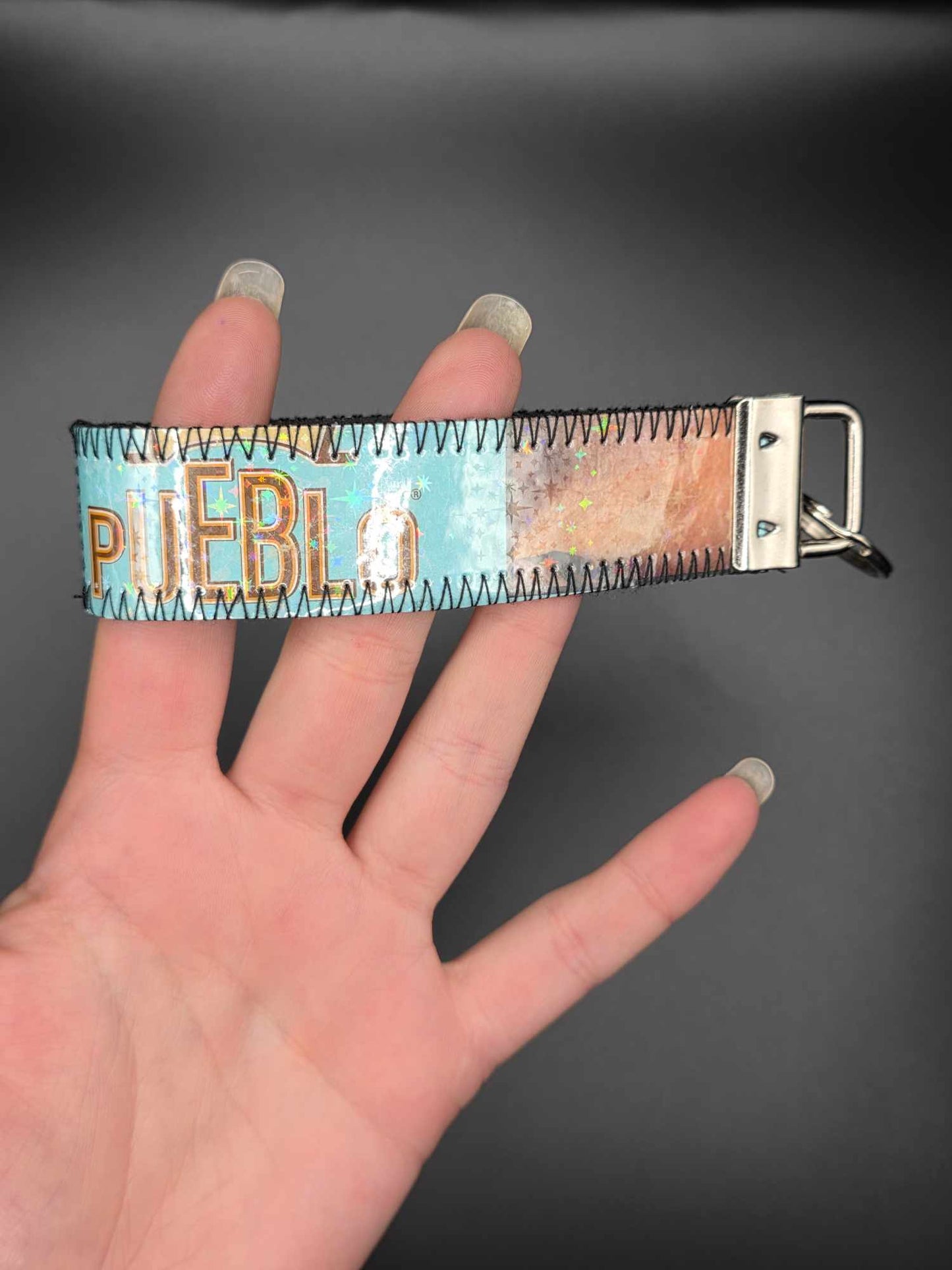 ✨️Holo✨️ Schlüsselanhänger - Upcycled, hellblau