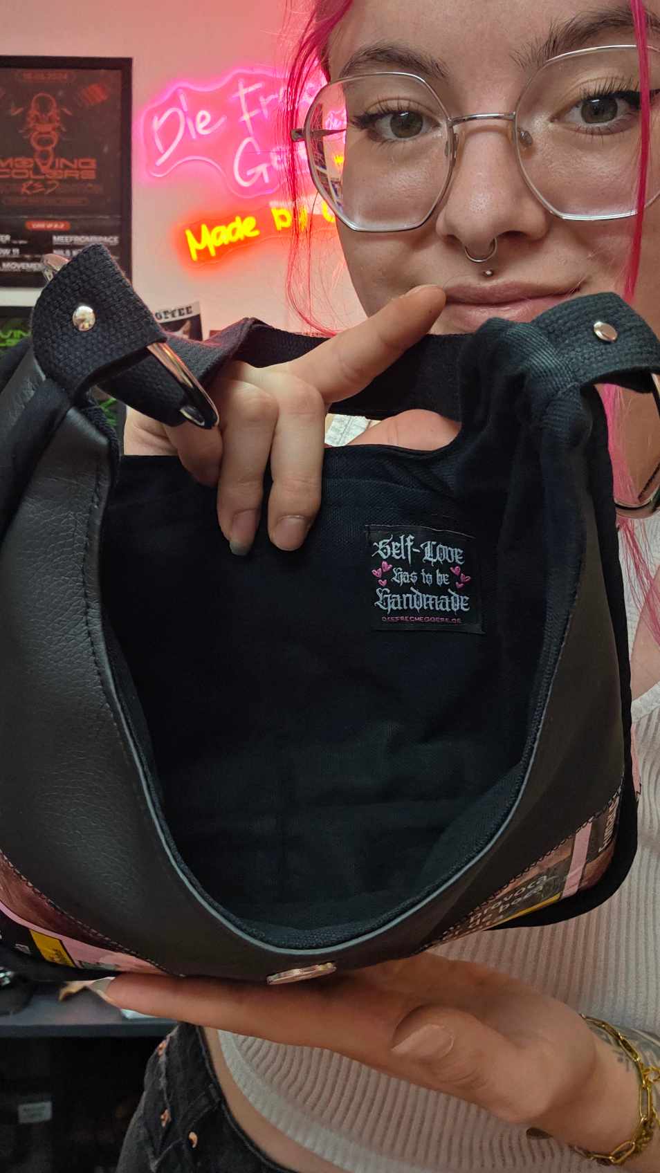 Tabak Handtasche, rosa - Version 3