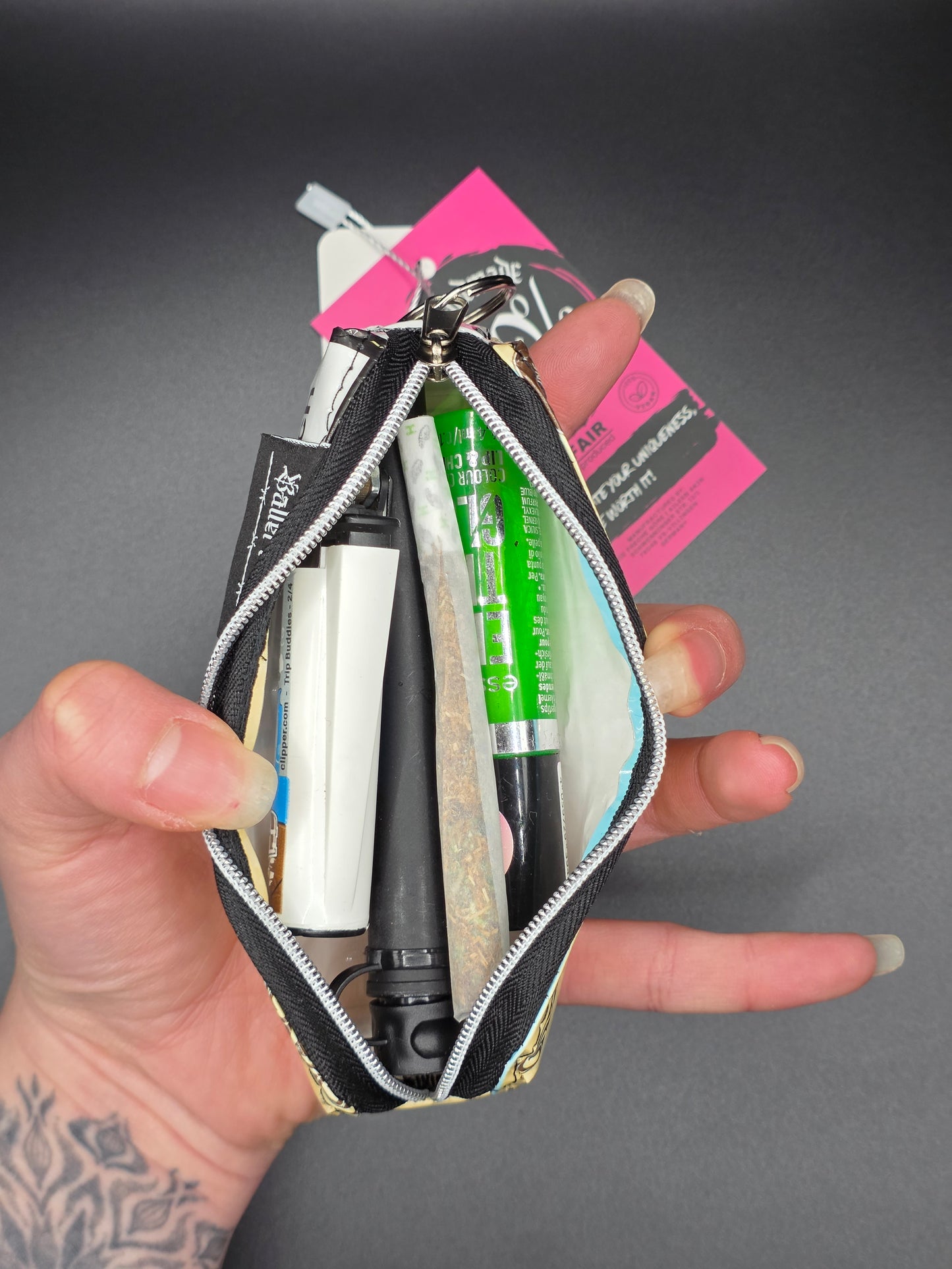 Mini Boxy Bag Charm, Joint-Carry-Bag - Upcycled