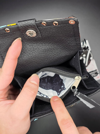 6.13 upcycling wallet - CATS BLACK&WHITE