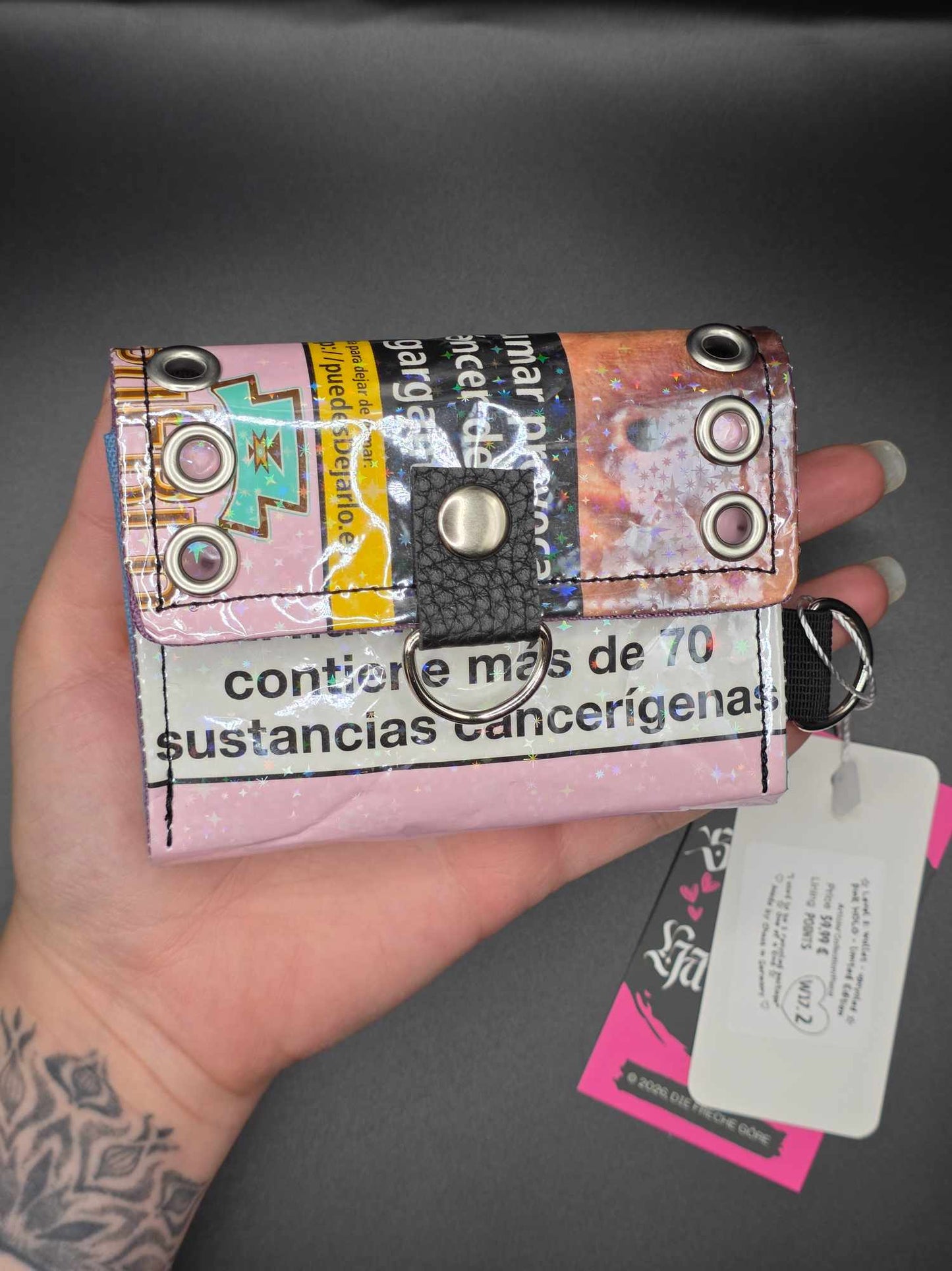 W17.2 wallet - upcycled, points ✨️holo stars✨️