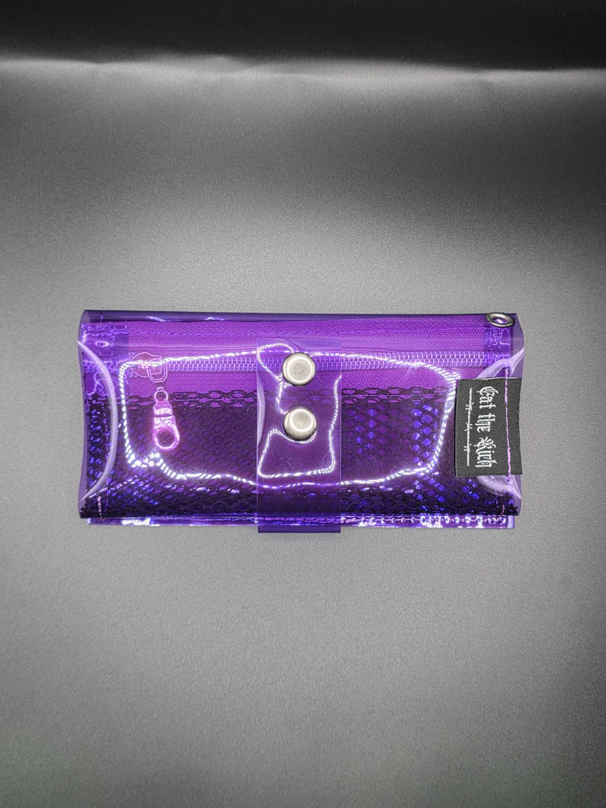 Vinyl Tabaktasche, Transparent, lila