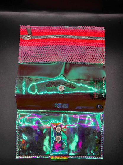 Vinyl Tabaktasche, Transparent, rainbow-pink