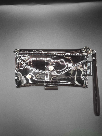 Vinyl Tabaktasche, Transparent, schwarz