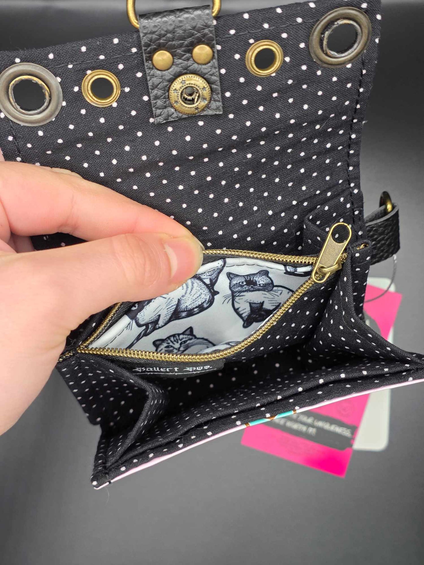 W16.5 wallet - upcycled, cats