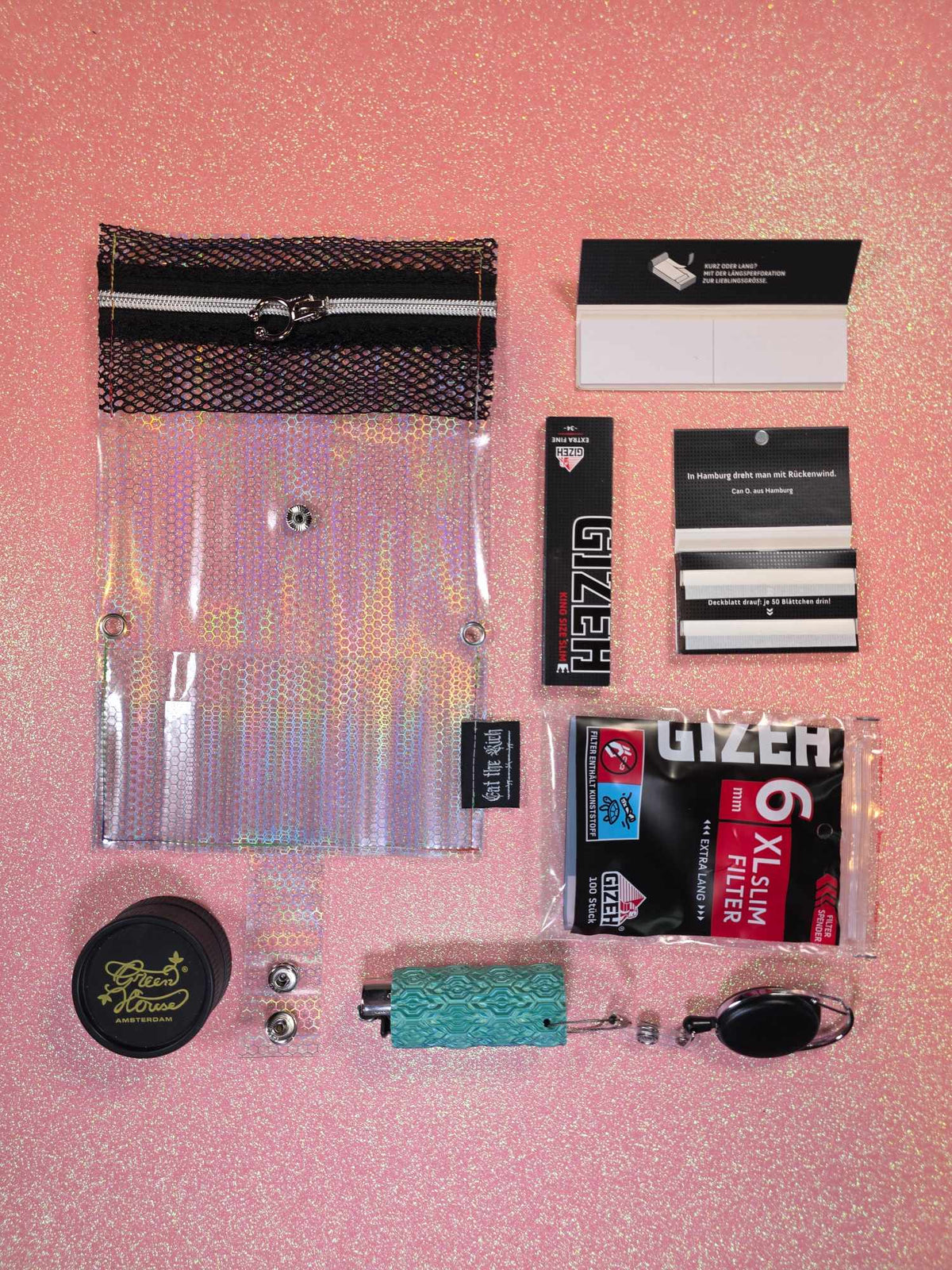 Jelly Tabakbeutel, Transparent, Hexa Holographic