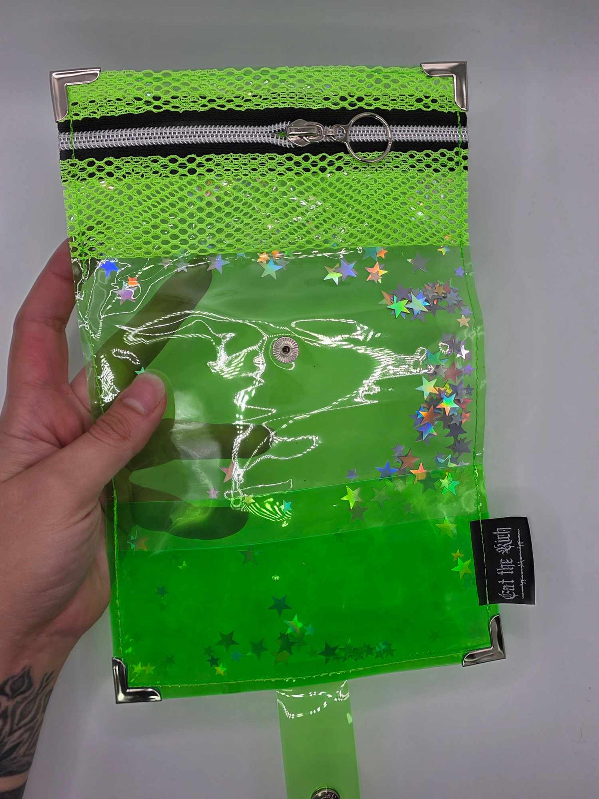 ☆Shaker Jelly Tabakbeutel, Transparent, neon grün