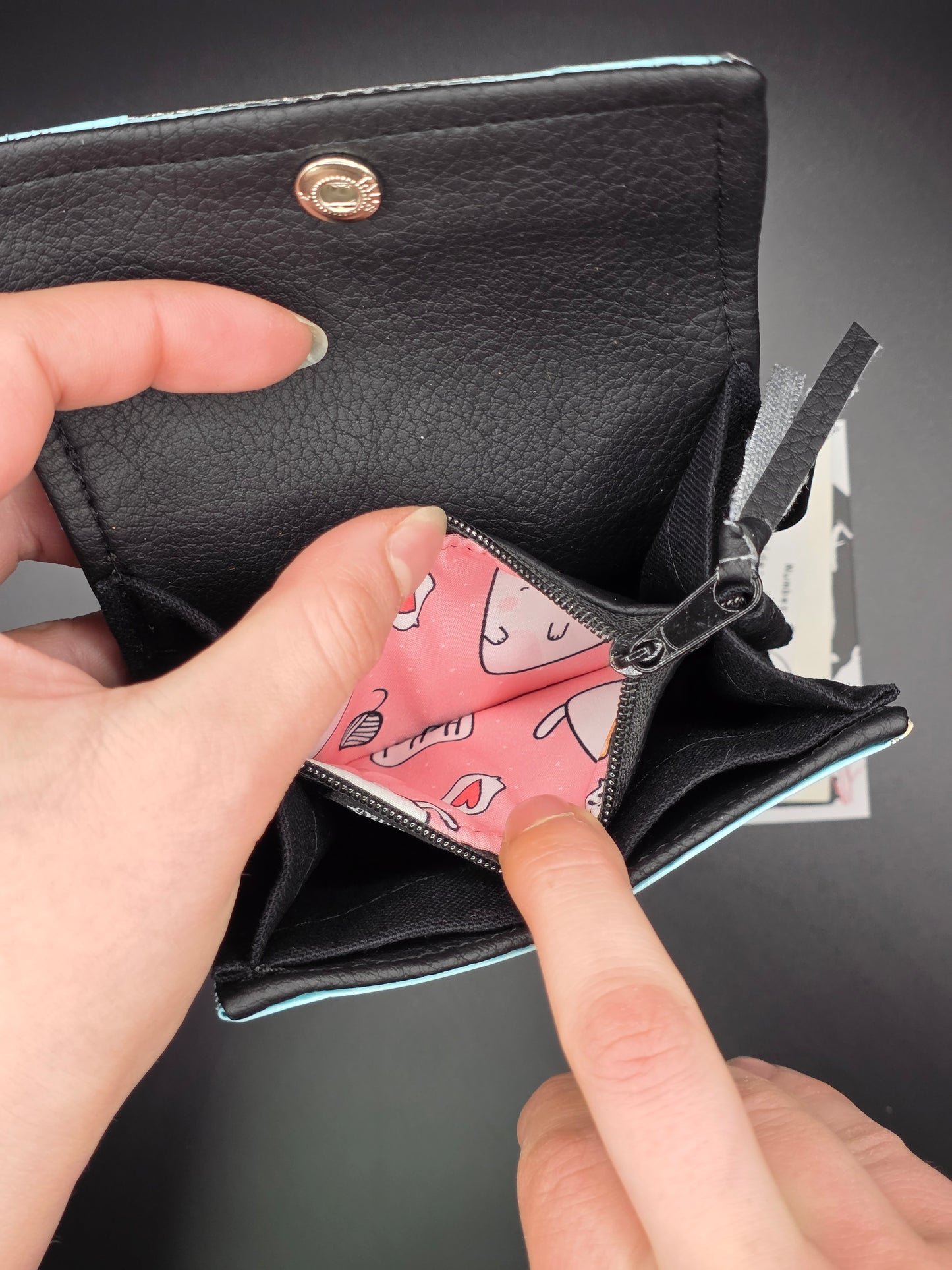 6.14 upcycling wallet - CATS PINK