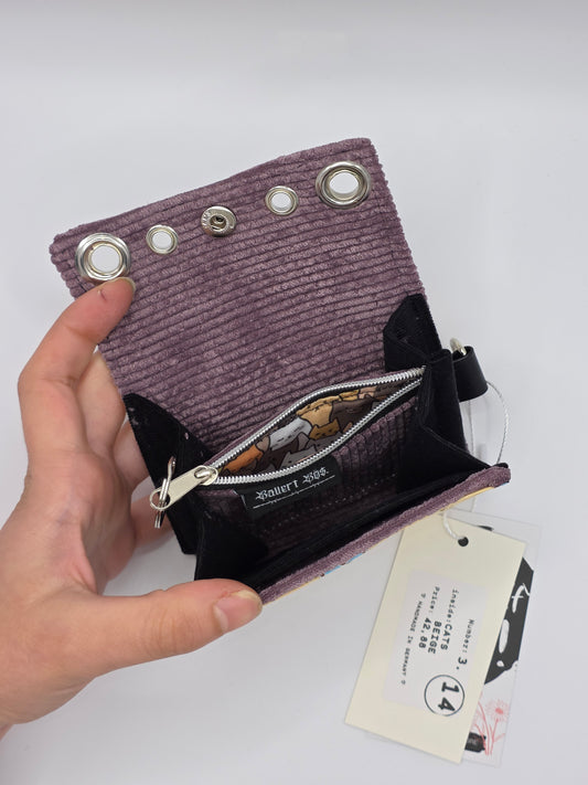 3.14 upcycling wallet - CATS BEIGE