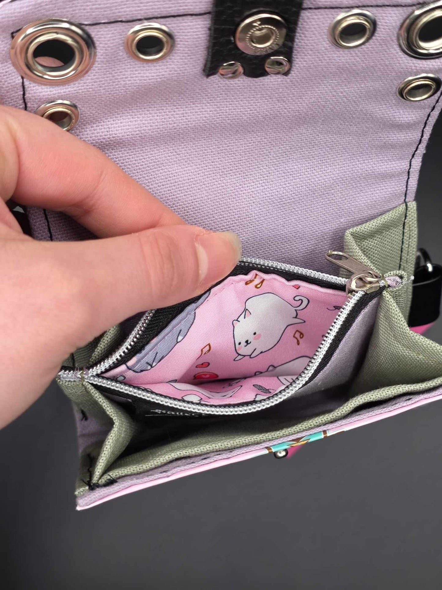 W15.3 wallet - upcycled, cats