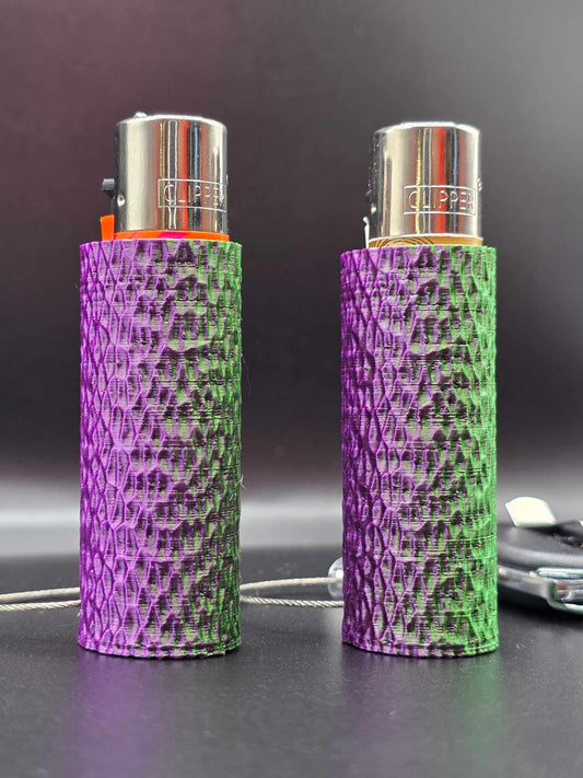 Trippy 3D Feuerzeug, ripples, grün-lila