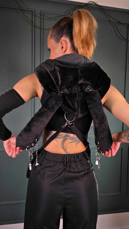 AB3.1 Pierced Bunny Holster Bag, black