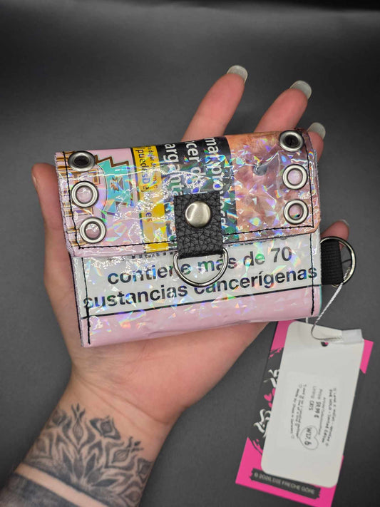 W17.6 wallet - upcycled, cats ✨️holo glass✨️