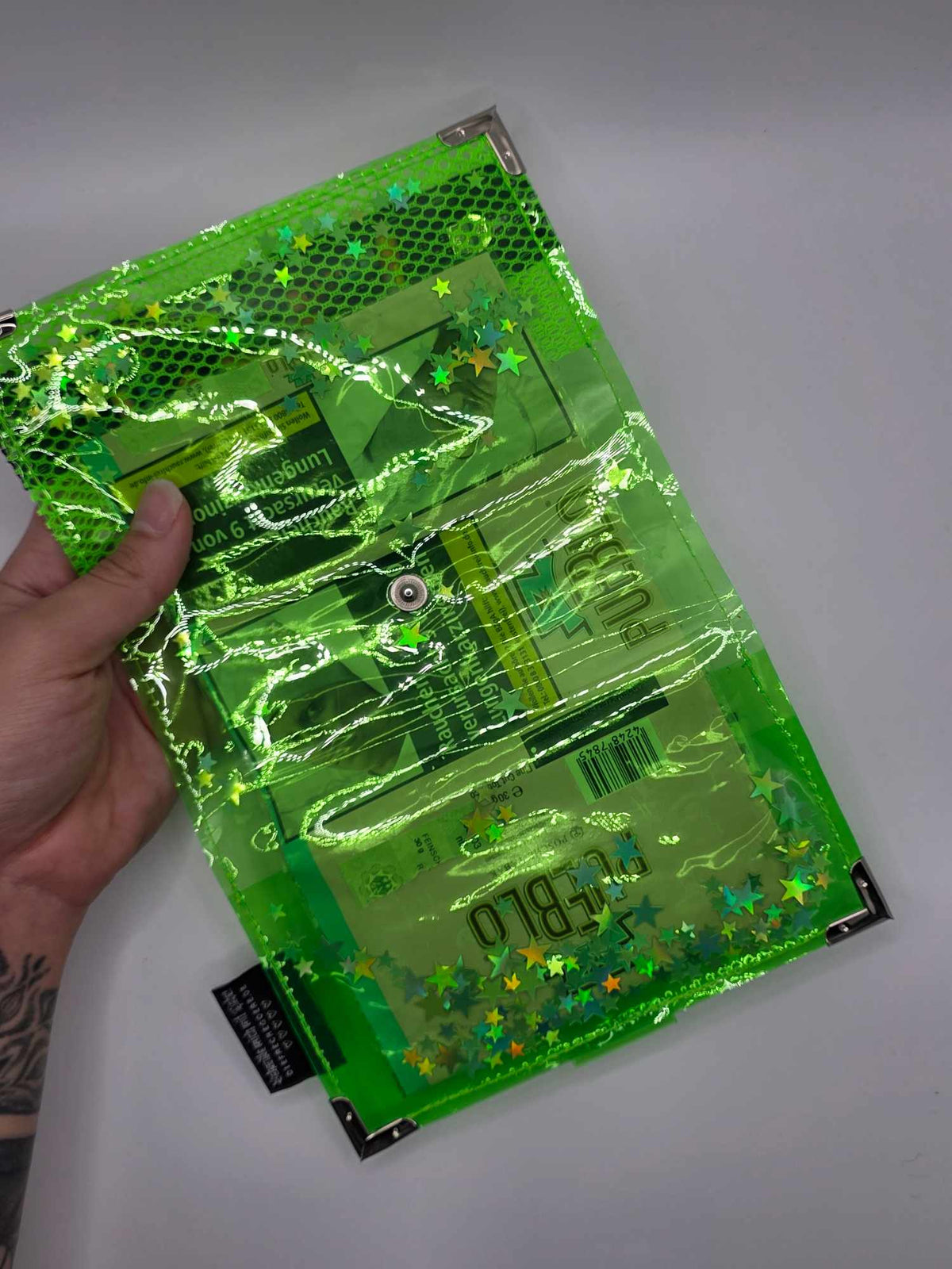 ☆Shaker Jelly Tabakbeutel, Transparent, neon grün