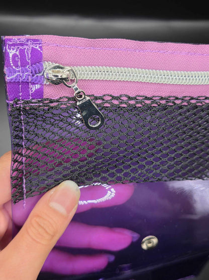 Vinyl Tabaktasche, Transparent, lila