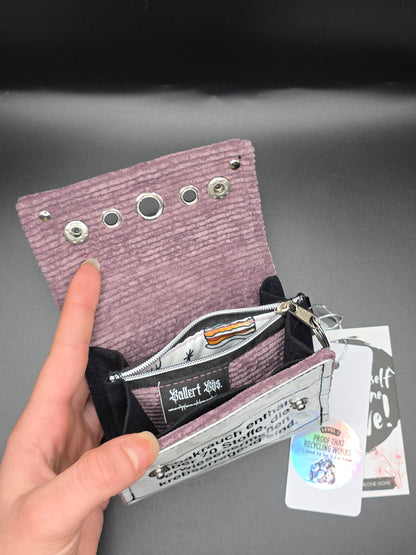 9.3 wallet, upcycled, white cats