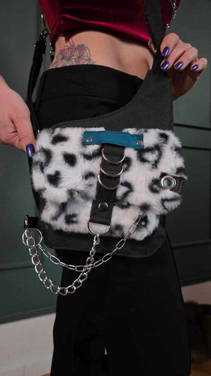 AB1.4 Snow Leopard Holster Bag, black white blue