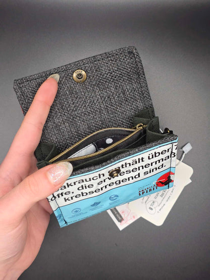 Windows 11.8 wallet - upcycled, Hello Cat inside