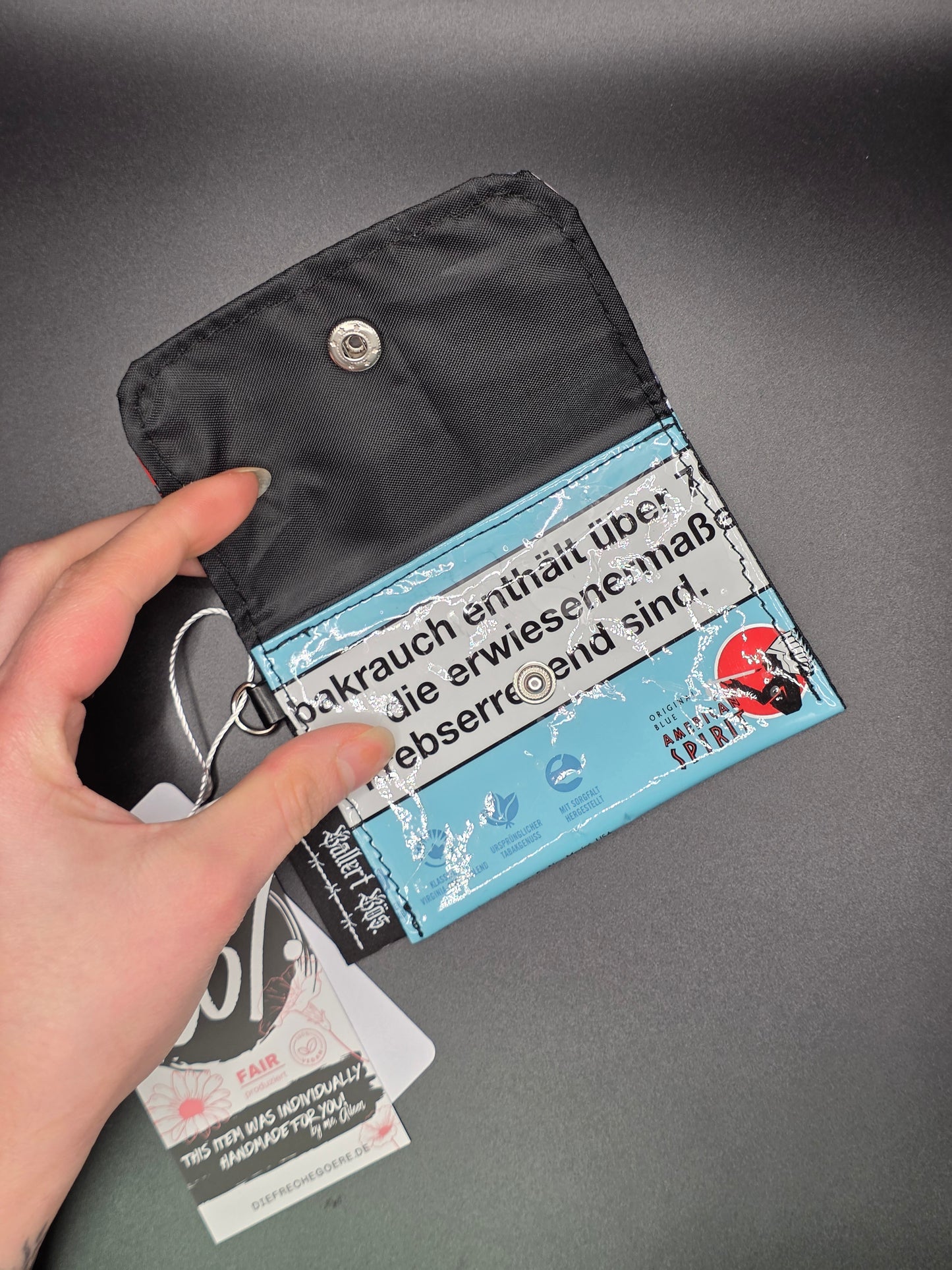 mini wallets, blue - Upcycled