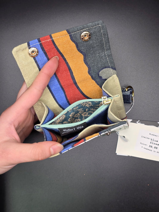 6.16 upcycling wallet - BLUE FLOWERS