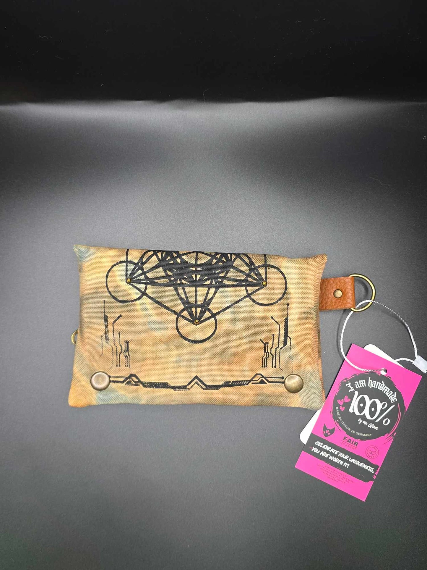TT14.3 Tabaktasche, Metatrons - Rhinestones, Druckknopf