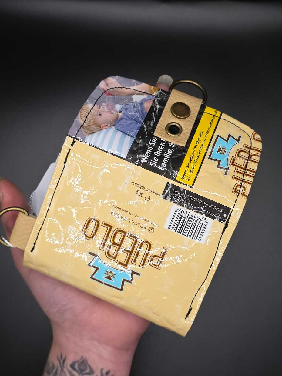 10.10 wallet - upcycled, beige cats