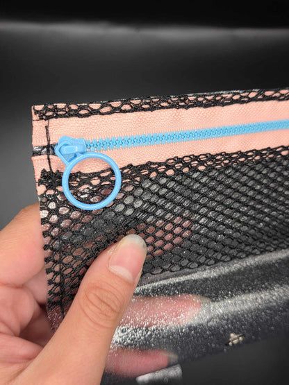 Vinyl Tabaktasche, Transparent, glitzer