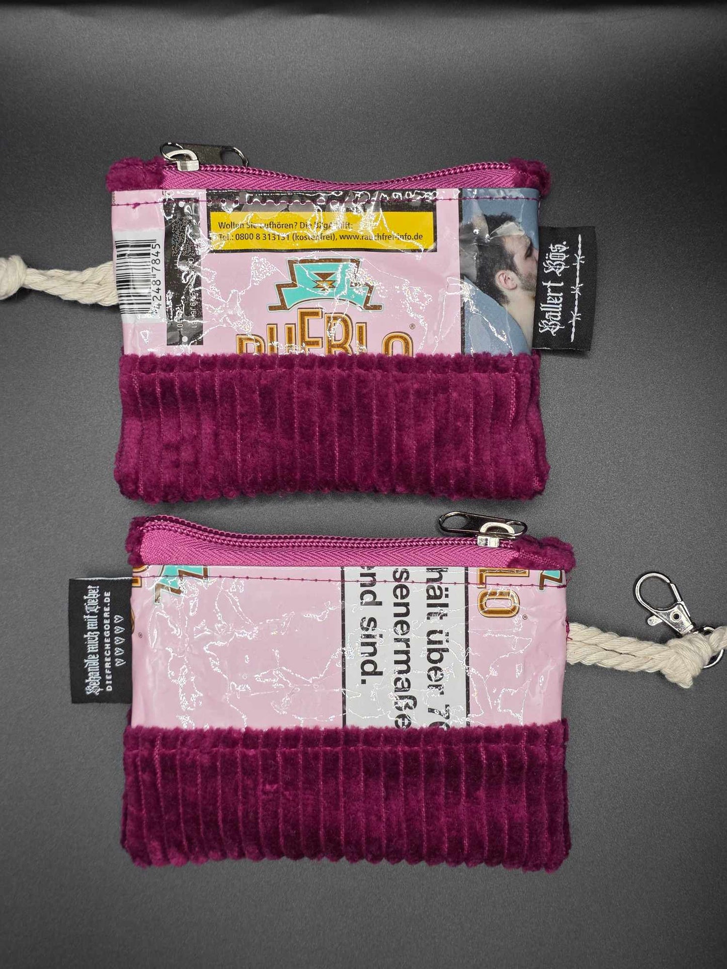 mini zip wallet - Upcycled, rosa