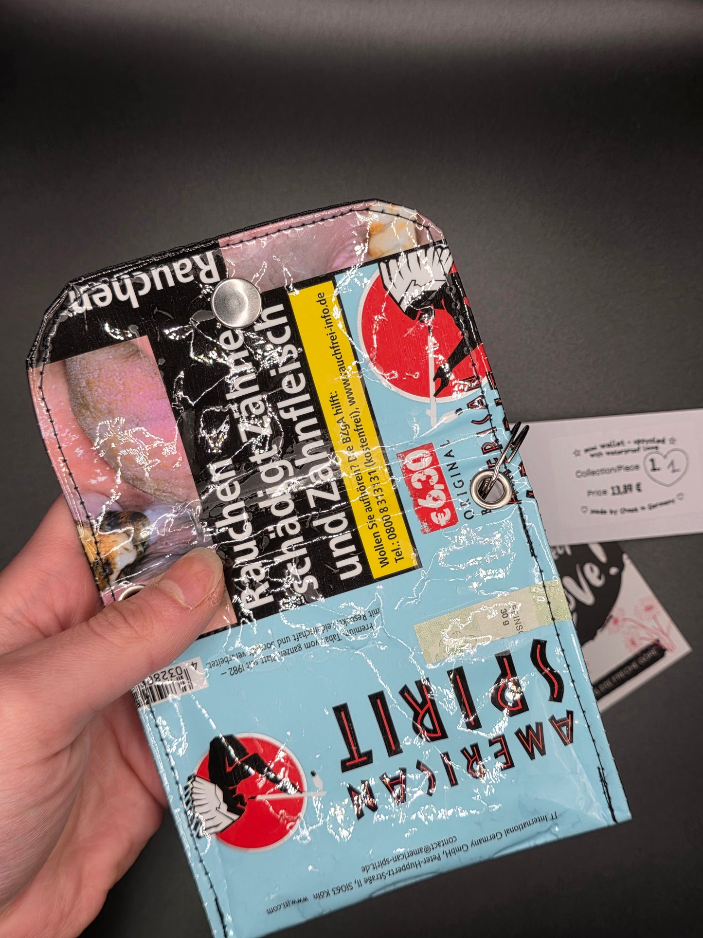 mini wallets, blue - Upcycled