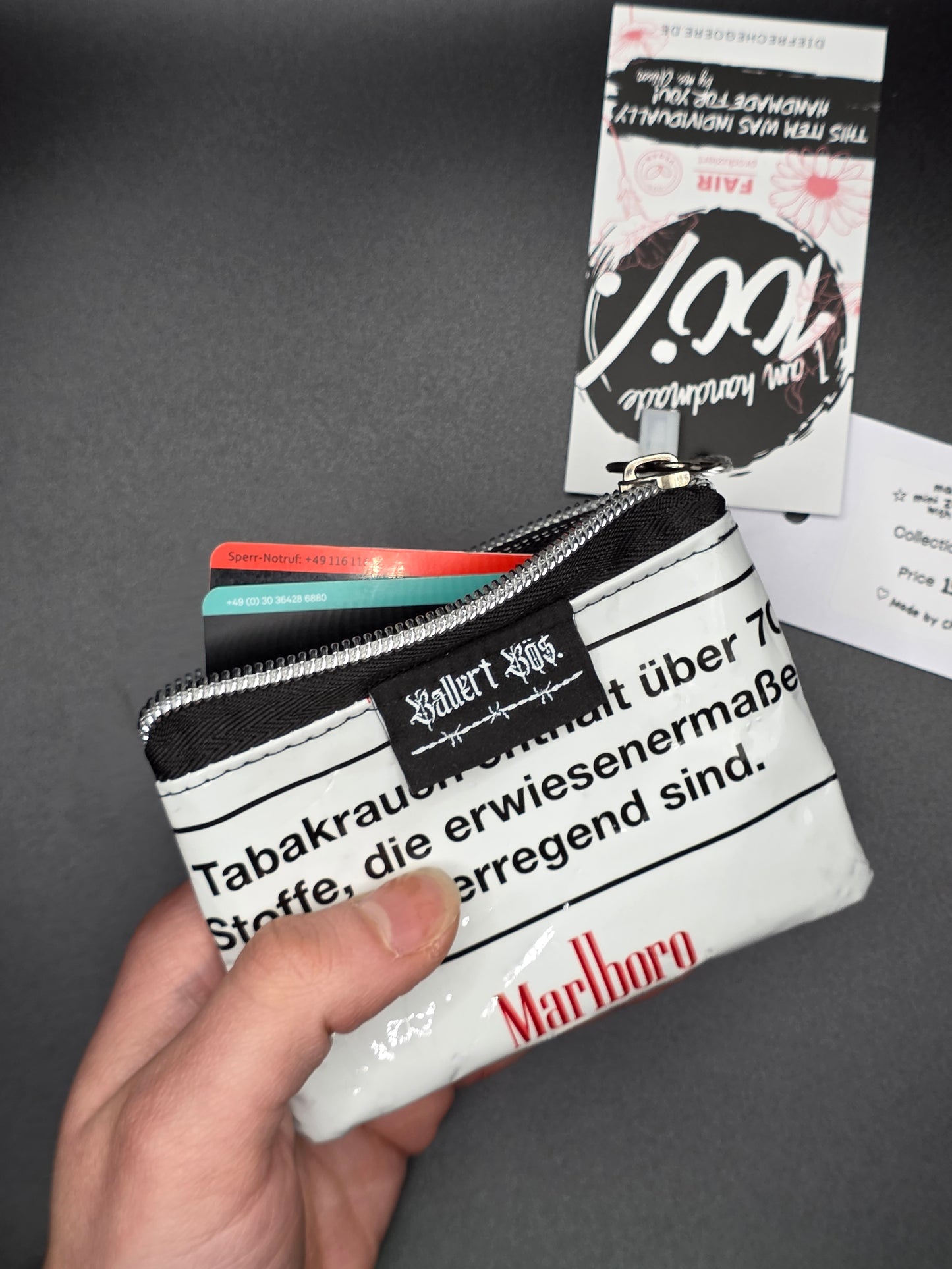 mini zip wallet - Upcycled