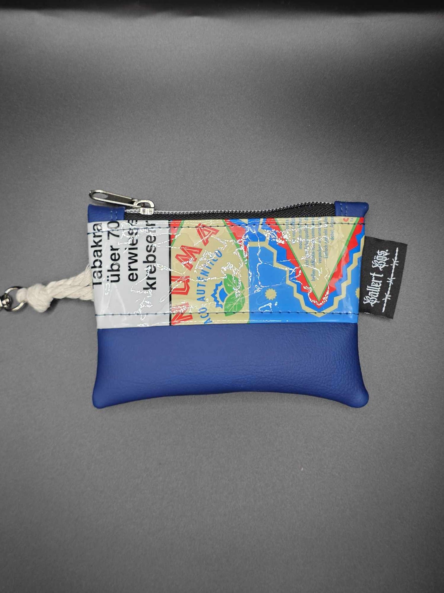 mini zip wallet - Upcycled, blau 2