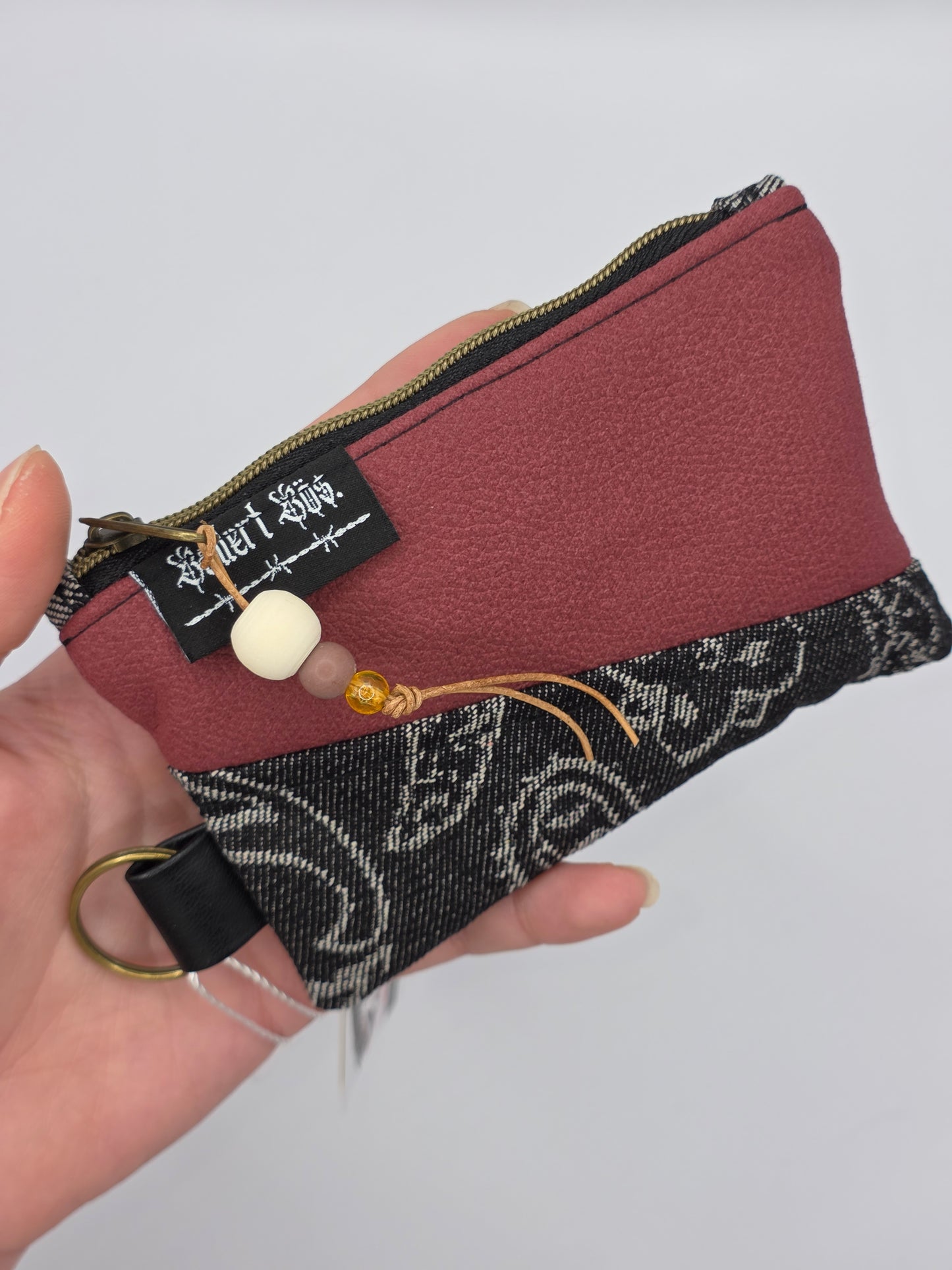Mini Zip Wallet - Red - Cats & Dogs
