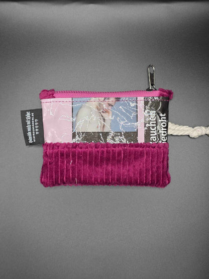 mini zip wallet - Upcycled, rosa