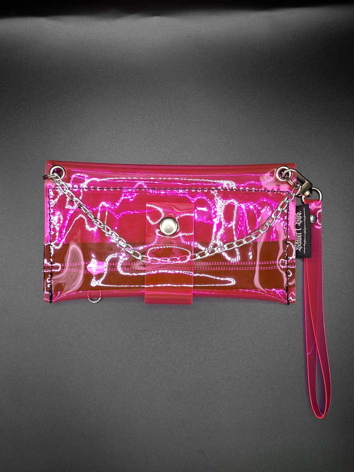 Vinyl Tabaktasche, Transparent, pink
