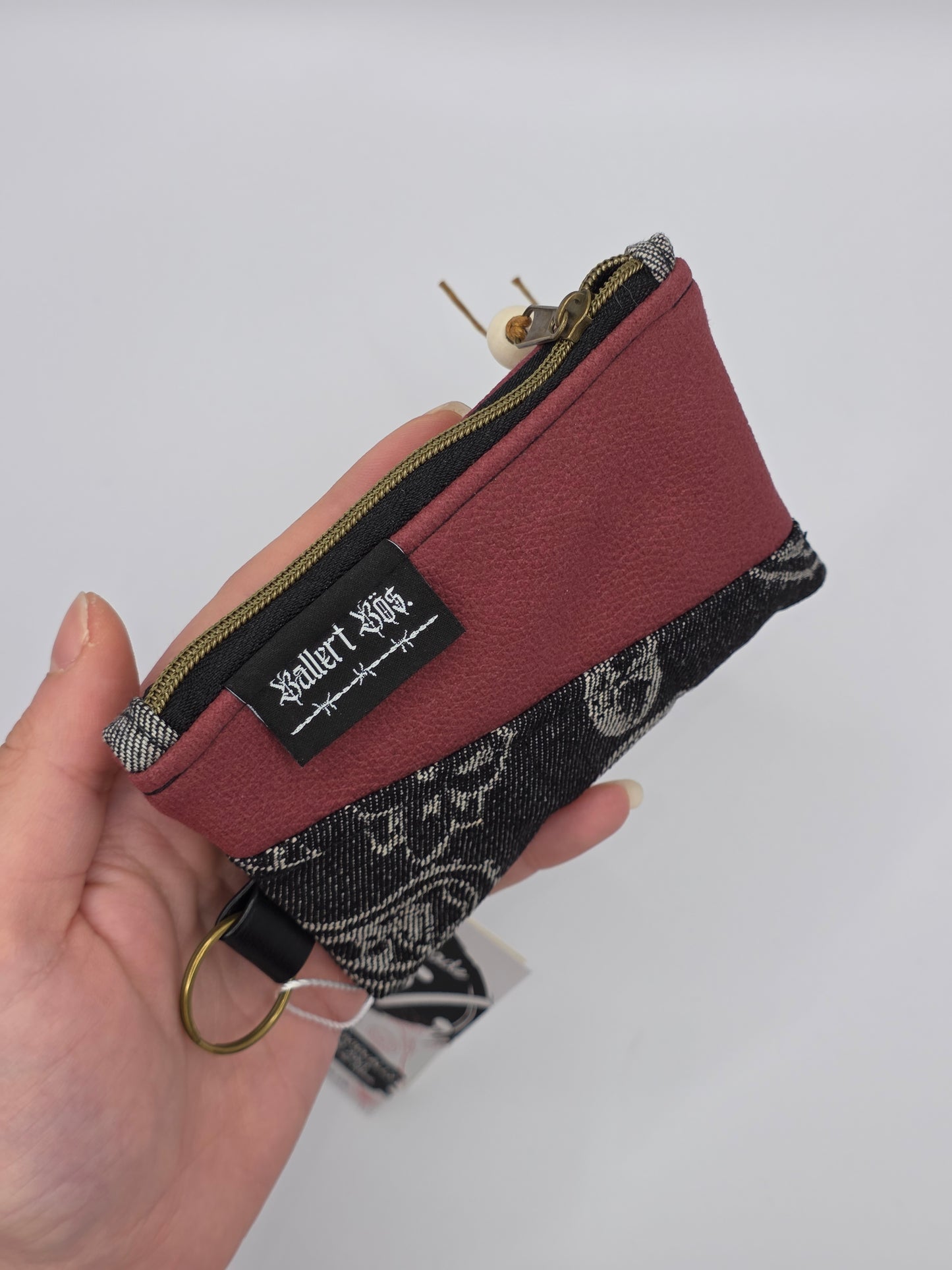 Mini Zip Wallet - Red - Cats & Dogs