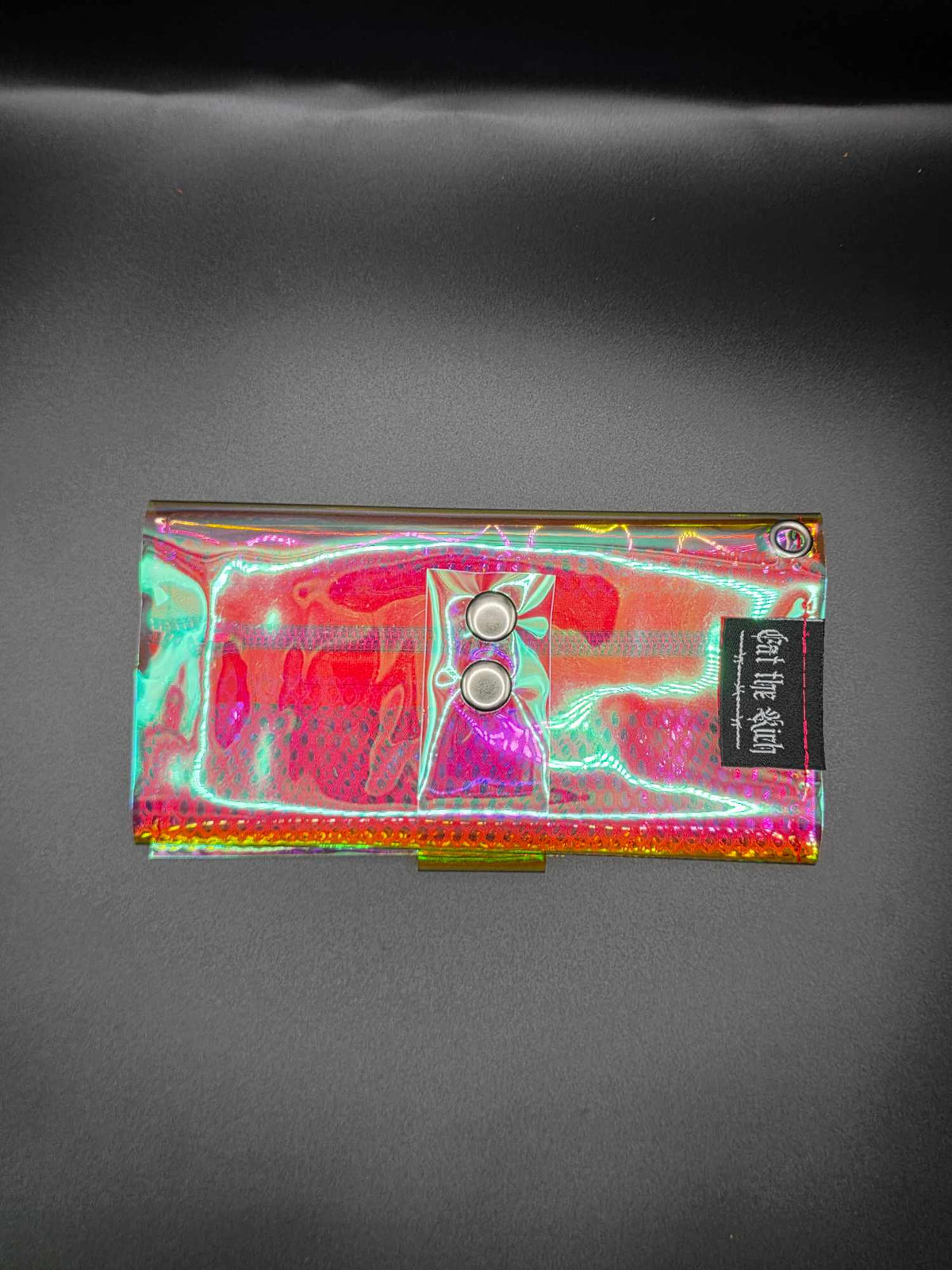 Vinyl Tabaktasche, Transparent, rainbow-pink