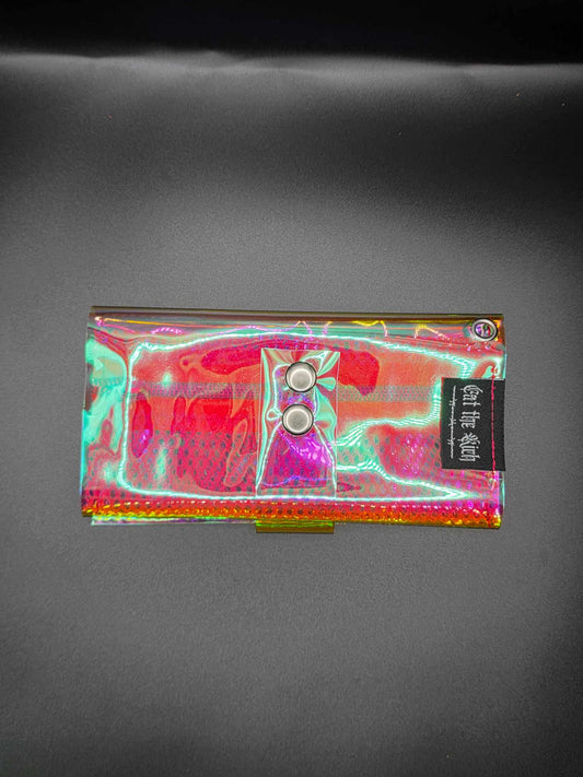 Vinyl Tabaktasche, Transparent, rainbow-pink