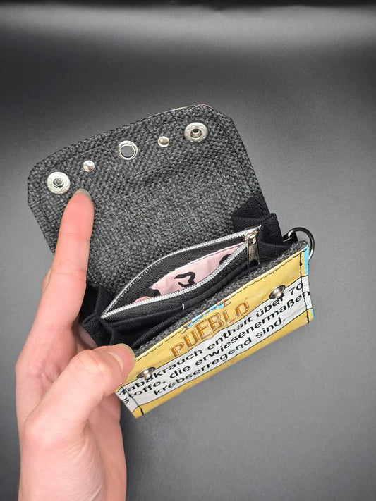 10.1 wallet - upcycled, pink leo lining