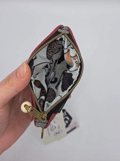 Mini Zip Wallet - Red - Cats & Dogs