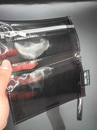 Vinyl Tabaktasche, Transparent, schwarz