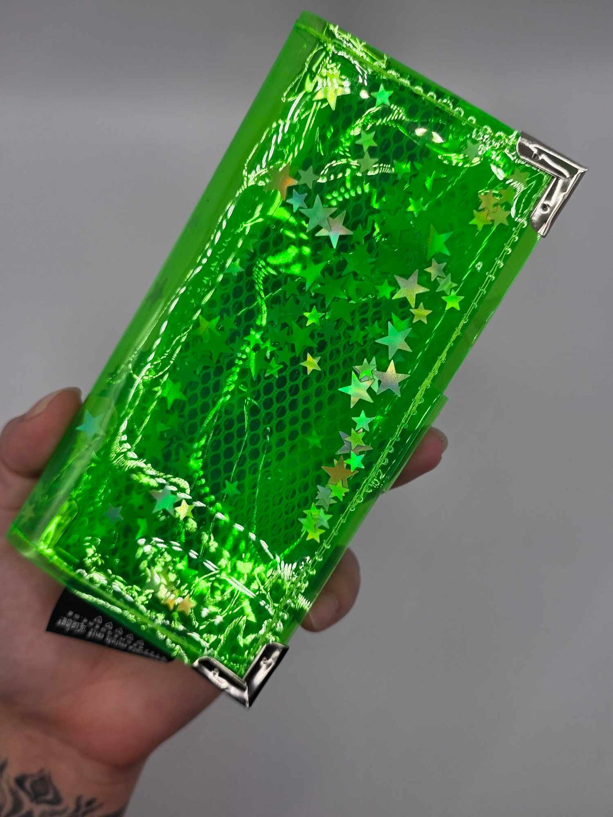 ☆Shaker Jelly Tabakbeutel, Transparent, neon grün