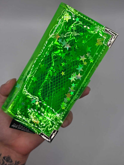 ☆Shaker Jelly Tabakbeutel, Transparent, neon grün