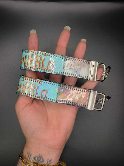 ✨️Holo✨️ Schlüsselanhänger - Upcycled, hellblau