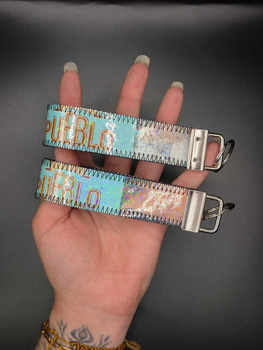 ✨️Holo✨️ Schlüsselanhänger - Upcycled, hellblau