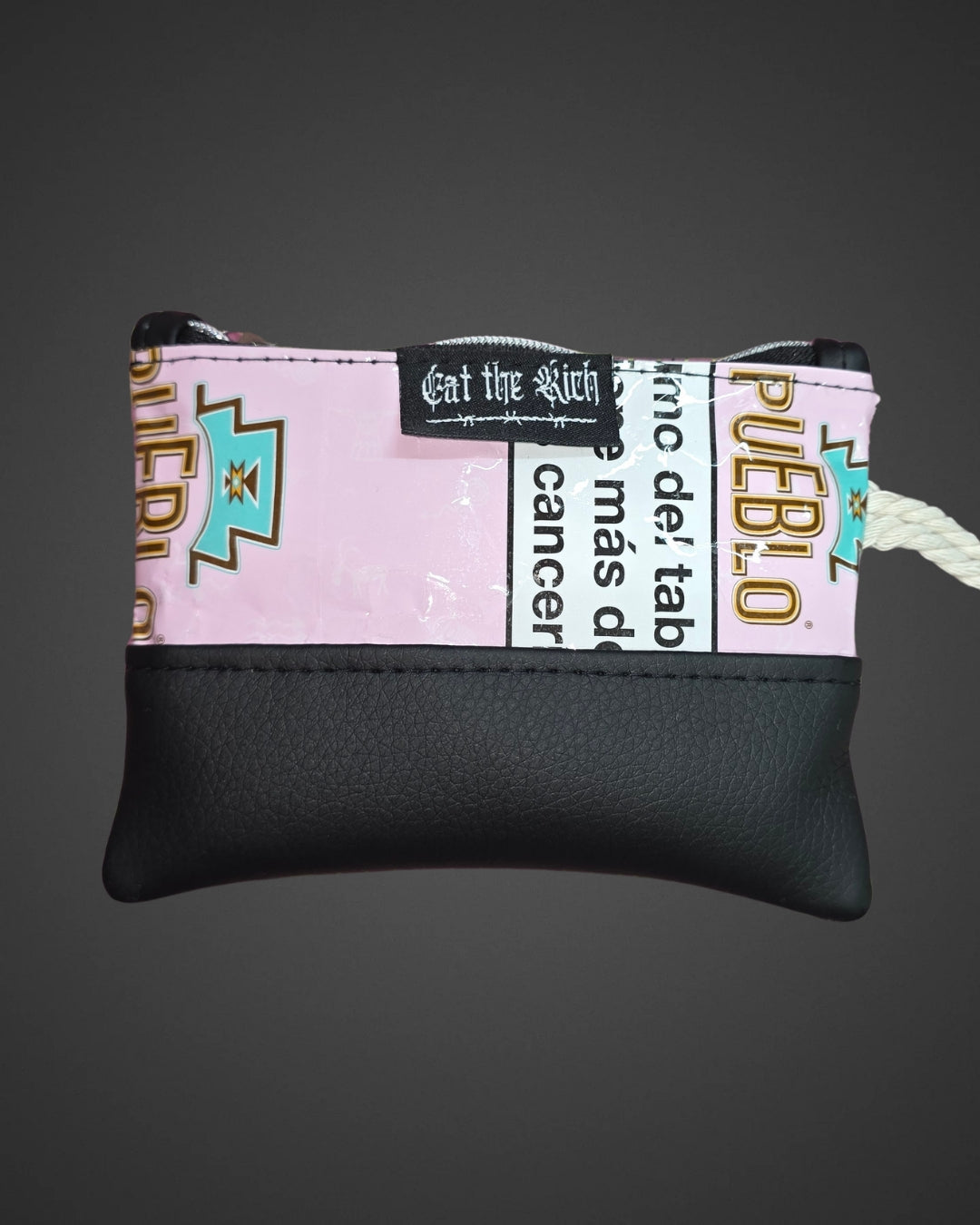 mini zip wallet - Upcycled, rosa/schwarz