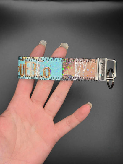 ✨️Holo✨️ Schlüsselanhänger - Upcycled, hellblau