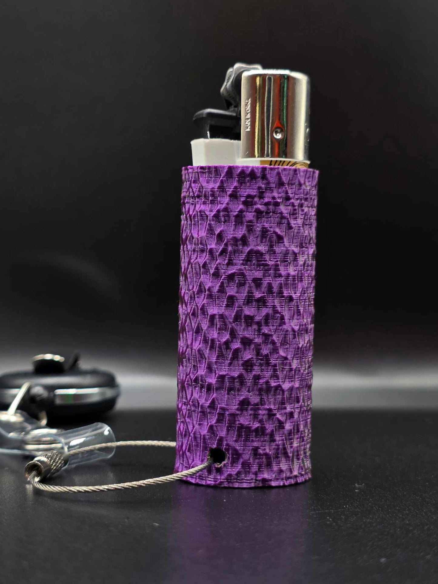 Trippy 3D Feuerzeug, ripples, grün-lila